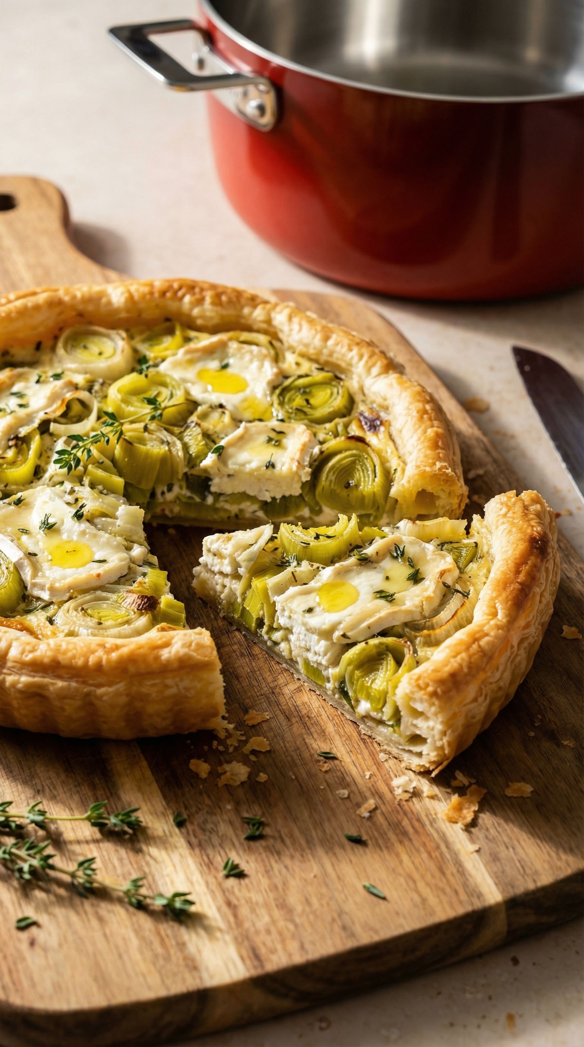 Leek and goat's cheese tart