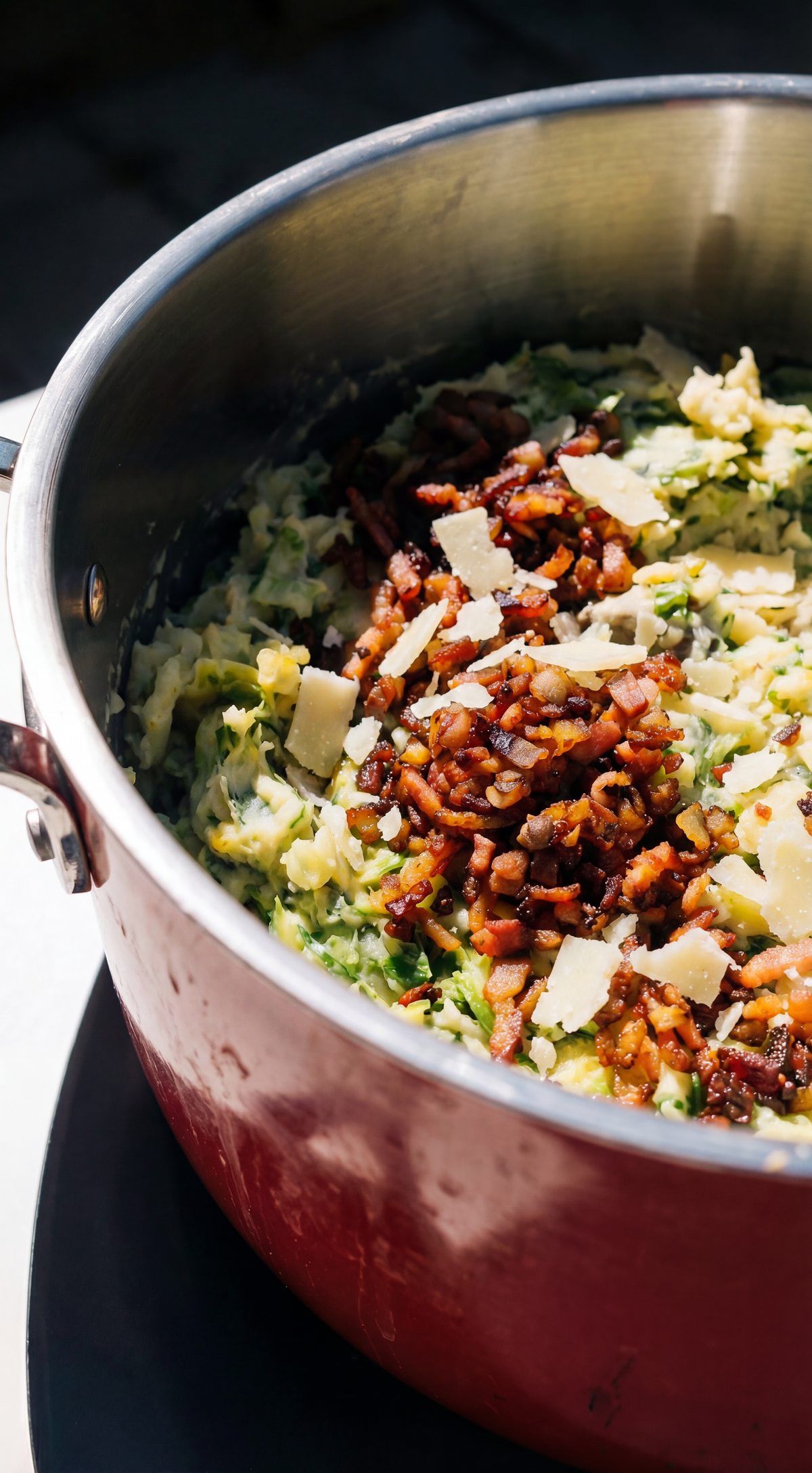Endive stamppot with bacon and aged cheese