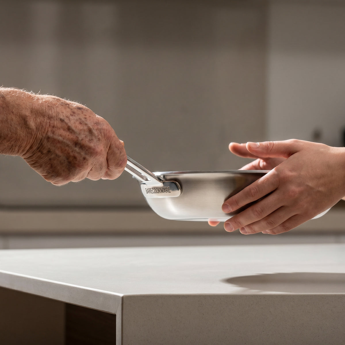Hands holding an Everpan frying pan