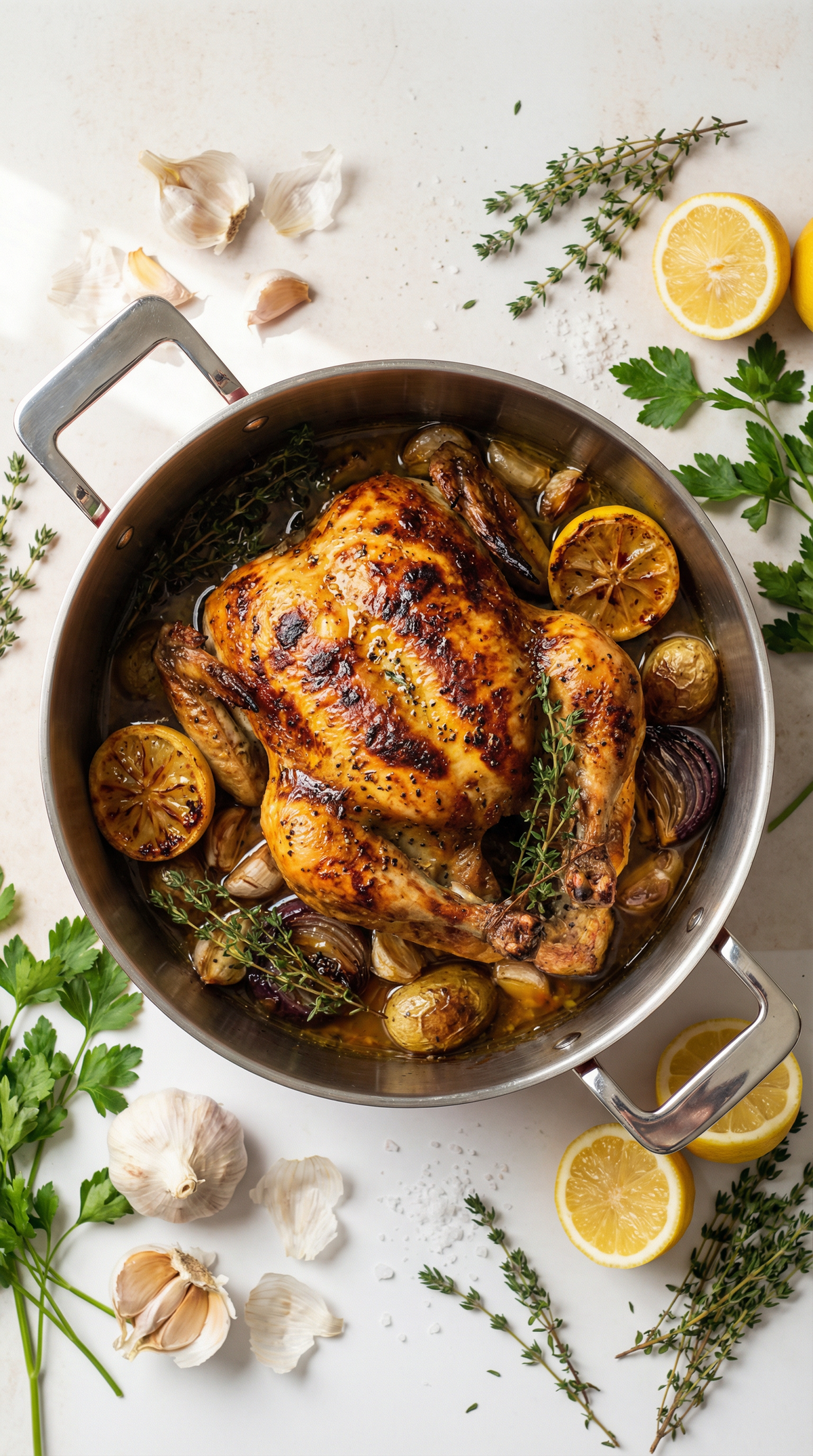 Whole roast chicken