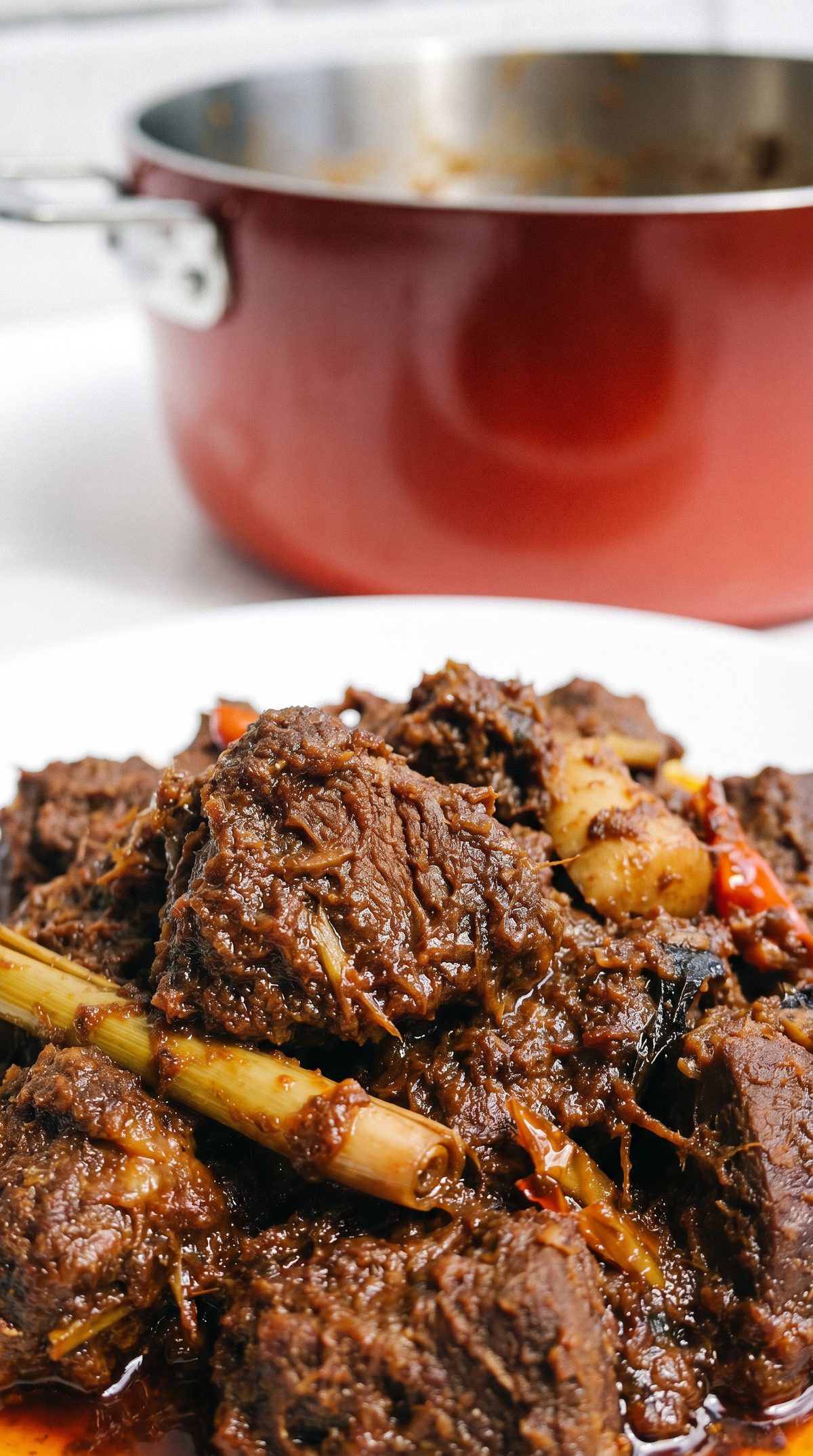 Beef rendang, West Sumatran style